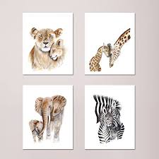 Maybe you would like to learn more about one of these? Amazon Com Safari Nursery Art Print Set Of 4 Prints African Mom And Baby Animal Watercolors Lions Elephants Zebras And Giraffes Selection Of Alternate Animals And Sizes Available Handmade