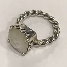 November birthstone silver ring with citrine, 6 mm. Pandora Jewelry Retired Pandora Ring With White Stone Poshmark
