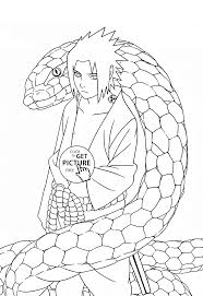 Sasuke With Snake Coloring Page For Kids Manga Anime Coloring Pages Printables Free Wuppsy Com Snake Coloring Pages Chibi Coloring Pages Cute Coloring Pages