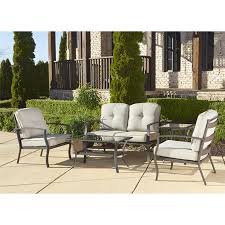 The cushions are also very thick and comfortable. Cosco Outdoor 5 Piece Serene Ridge Aluminum Patio Furniture Conversation Set With Cushions And Coffee Table Dark Brown Accuweather Shop