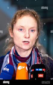 Brunswick, Germany. 21st Feb, 2023. Lisa Rust, press officer at  Braunschweig Regional Court, gives a press statement at Braunschweig  Regional Court. In the trial of the violent death of 15-year-old Anastasia  from