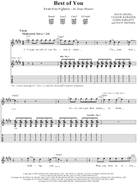 Cmaj7 c fmaj7 c g g7 g6 g7 g i know you were tyrin' to give me the best of your love. Foo Fighters Best Of You Guitar Tab In E Major Download Print Sku Mn0053221