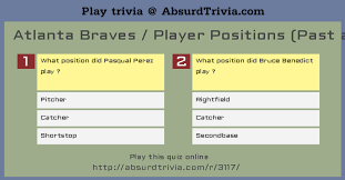 This covers everything from disney, to harry potter, and even emma stone movies, so get ready. Trivia Quiz Atlanta Braves Player Positions Past And Present