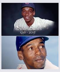 Ernie Banks, “Mr Cub” Graceland Cemetery, Chicago ETA: This photo was taken  in July 2017. This tombstone was temporary and replaced with a larger  permanent one, which is pictured in the comments.