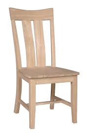 Ava Hardwood Chair 2 Pack Side Chairs Dining Dining Chairs Unfinished Dining Chairs