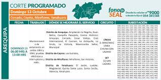 Jr luis pardo mz 18bm, ll, jr jorge chavez mz k2, l, ll, m, av san ant0nio mz g, jr las tunas mz e, k2, asoc agrup vec sct norte anexo 8 mz. Corte De Luz Programado Para Este Domingo Afectara A Seis Distritos De Arequipa Seal Lrsd La Republica