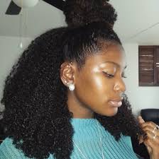 Use plenty of jam until you can create a sleek hairdo. Half Bun For Natural Hair Popsugar Beauty