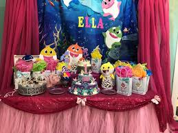 Baby Shark 1st Birthday Baby Shark Party Baby Shark Birthday Baby Shark Centerpieces Baby Shark Dessert Table Bab Birthday Desert Baby Shark Dessert Table