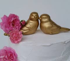 Wedding Cake Topper Bird Wedding Gold Love Birds Rose Gold Love Birds Copper Love Birds Silver Birds Home Decor Ceramic Vintage Bird Design Bird Cake Topper Wedding