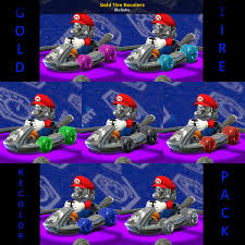 May 07, 2017 · if you have unlocked the gold standard kart and gold glider in mario kart 8 deluxe, there is one more vehicle customisation part left to complete the prized set. Gold Tire Recolors Mario Kart 8 Mods