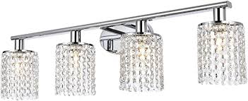 Amazon bathroom vanity lights chrome. Luburs Crystal Vintage Wall Lamp Bathroom Vanity Light Chrome Metal 4 Lights Wall Sconce With K9 Crys Wall Sconce Lighting Vintage Wall Lights Crystal Bathroom