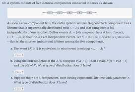 Solved 69 A System Consists Of Five Identical Components Chegg Com
