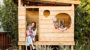 This disembarrass fort contrive from hgtv will help you form this very cool building a fort inward your backyard is ampere canonic project that will put a grinning of your kids. Create The Ultimate Backyard Fort Sunset Magazine