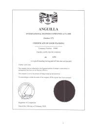 Once completed the certificate of incumbency can then be signed by an authorised signatory of the company or by the registered agent that formed the company for you. Anguilla Gsl