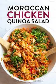 Moroccan Chicken Quinoa Salad The Bewitchin Kitchen Recipe Chicken Quinoa Salad Chicken Quinoa Bowls Recipe