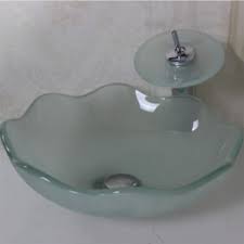 round frosted tempered glass vessel