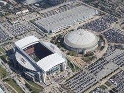 Overhead Shot Of Reliant Stadium And The Astrodome Texans