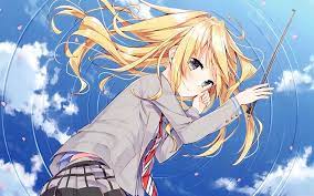 Télécharger fonds d'écran Kaori Miyazono, bleu ciel, manga, Shigatsu Wa no  Uso, œuvres d'art pour le bureau libre. Photos de bureau libre