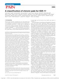 Pdf Reprinted With Permission Of Iasp Pain 2015 156 6 1003 1008 A Classification Of Chronic Pain For Icd 11