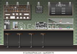 Maybe you would like to learn more about one of these? Illustration Design Of Coffee Shop Coffee Bar Counter Background Flat Style The Interior Of The Cafe The Bar Counter In Canstock