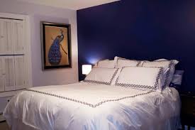 Accent Wall In Enchanted Navy By Valspar And Walls In Orchid Ash By Valspar Master Bedroom Colors Bedroom Colors Home Decor