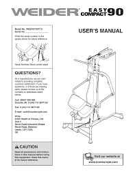Weider Easy Compact 90 User S Manual Manualzz Com