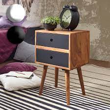 En.casa hängeschrank »amberg« nachttisch nachtschrank mit 2 schubladen 40x29x30cm dunkelgrau, grau, dunkelgrau. Finebuy Retro Nachtkonsole Sheesham Holz Nachttisch Mit 2 Schubladen Dunkelbraun Design Nachtkastchen 40 X 67