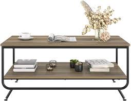 Target / furniture / rustic coffee table (1294). Homecho Industrial Coffee Table 2 Tier Wood And Metal Rustic Cocktail Table With Storage Shelf For Living Room Office Easy Assembly Brown 43 Inch Walmart Com Walmart Com