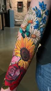 Watercolor Flower Sleeve Tattoo Inspiration