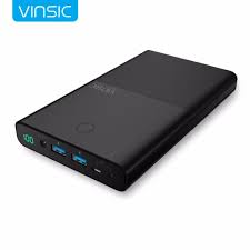 Vinsic Warrior P5 30000mah 4 5a 19v Notebook Power Bank Dual Ports External Battery Charger For Laptops Tablets Iphone Samsung Putrimall Laptop Charger Powerbank External Battery