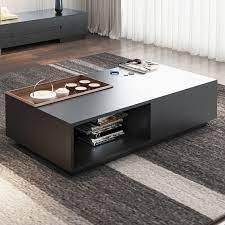 Rectangular Lift Top Storage Coffee Table With Drawers In Black Style B In 2021 Coffee Table With Drawers Coffee Table With Hidden Storage Coffee Table Wood