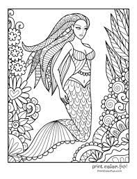 The backgrounds are blank for easier printing, so add your own underwater designs! 30 Mermaid Coloring Pages Free Fantasy Printables Print Color Fun