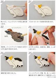 粘土で手作り オーブン陶土で作る 三毛猫のブローチの作り方 ぬくもり ブローチ 手作り 粘土 ポリマークレイのジュエリー せきそ粘土