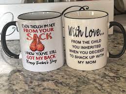 My step kids are twins, both sent me belated Fathers Day gifts. My  favorite were these 2 mugs… : rfunny