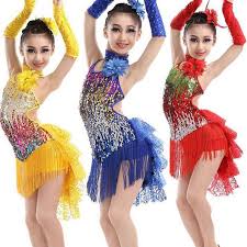 Sequined Girls Latin Dancewear Costumes Kids Children S Ballroom Dancing Dress Dance Outfits Kids Dress Kids Dance Wear