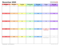 Free printable monthly calendar 2020 (one month on one page. December 2020 Calendar Templates For Word Excel And Pdf