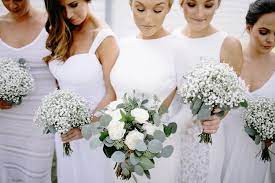Wedding ideas 20 gorgeous purple wedding bouquets. Kyle Megan Married At Oak Hill Farm White Wedding Bouquets Wedding Bridesmaids White Bridesmaid