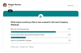 The poll merge tag inserts a question and rating scale, while the survey merge tag inserts a single question with answer options. Create Polls Praise Announcements And Questions In Yammer