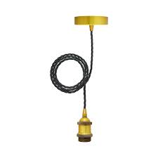 Maybe you would like to learn more about one of these? Opus Lighting Technology Modern Antique Gold Ceiling Pendant Light With Black Twisted Flex And Es E27 Lampholder Fittings The Lightbulb Co Uk