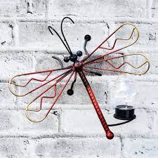 Set of 3 black metal taper candle stands. Metal Dragonfly Candle Holder Wall Art Ornament Home Decor Practical Art