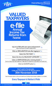 Did you know that the last date to file income tax return (itr) varies for different categories of taxpayers? Don T Wait For The Last Date E File Your Annual Income Tax Return Before 30th November 2018 Federal Board Of Revenue Government Of Pakistan
