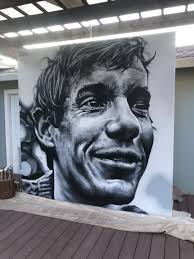 Black And White Mural Portrait Alex Honnold Mural In 2020 Mural Painting Mural Art Exterior Murals