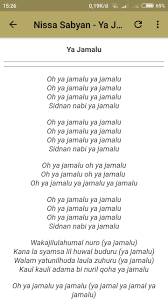 Aesthetic lyrics id 803.802 views2 years ago. Lirik Lagu Nissa Sabyan Ya Jamalu Bahasa Indonesia