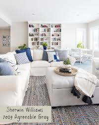 In south facing room agreeable gray is at it's best, showing off the warm. Lake House Blue And Gray Paint Colors The Lilypad Cottage