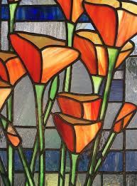 Stained Glass Window Panelten California Poppies Geometric Etsy In 2021 Geometric Art Glass Art Pictures Stained Glass Window Panel