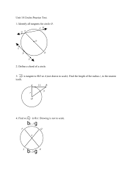 Geometry unit 10 circles test answer key : Unit 10 Circles Practice Test