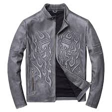 Economisez avec notre option de livraison gratuite. Blouson Cuir Gris Moto Goodz World