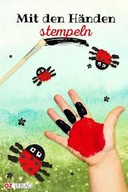 Marienkafer Malen Mit Fingerfarben Basteln Fruhling Kinder Marienkafer Basteln Fingerfarben