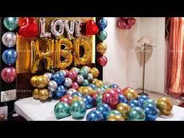 Birthday Surprise Room Decoration On Boyfriends Birthday Balloon Decoration At H Surprise Birthday Decorations Birthday Decorations At Home Boyfriend Birthday