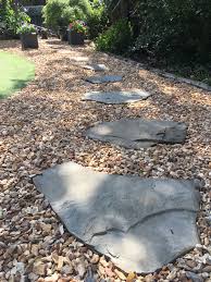 york stone stepping stones and gravel path in our garden